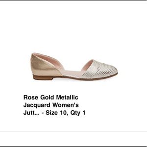 TOMS Rose Gold Metallic (Jutti D’Orsay) Size10